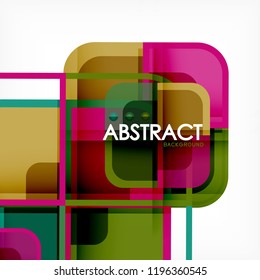 Abstract background, square shapes geometric composition, vector eps10 illustration