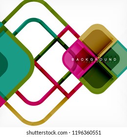 Abstract background, square shapes geometric composition, vector eps10 illustration