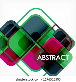 Fondo abstracto, composición geométrica de formas cuadradas, ilustración eps10
