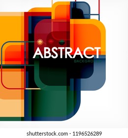 Abstract background, square shapes geometric composition, vector eps10 illustration