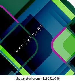 Abstrakter Hintergrund, geometrische Zusammensetzung quadratischer Formen, Vektorgrafik