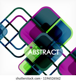 Abstract background, square shapes geometric composition, vector eps10 illustration