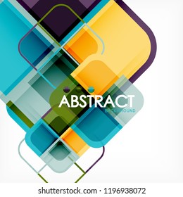 Abstract background, square shapes geometric composition, vector eps10 illustration
