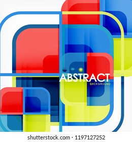 Abstract background, square shapes geometric composition, vector eps10 illustration