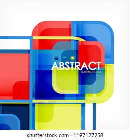 Fondo abstracto, composición geométrica de formas cuadradas, ilustración eps10