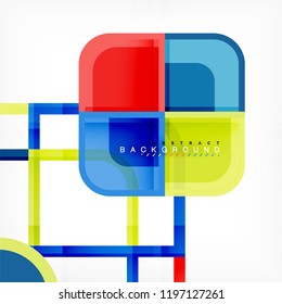 Fondo abstracto, composición geométrica de formas cuadradas, ilustración eps10