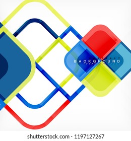 Abstract background, square shapes geometric composition, vector eps10 illustration