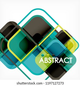 Abstract background, square shapes geometric composition, vector eps10 illustration