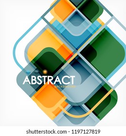 Fondo abstracto, composición geométrica de formas cuadradas, ilustración eps10