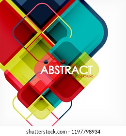 Abstract background, square shapes geometric composition, vector eps10 illustration
