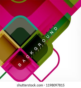 Abstract background, square shapes geometric composition, vector eps10 illustration