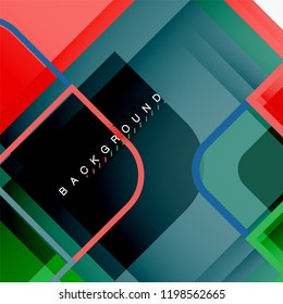 Abstract background, square shapes geometric composition, vector eps10 illustration