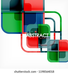 Abstract background, square shapes geometric composition, vector eps10 illustration