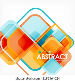 Abstract background, square shapes geometric composition, vector eps10 illustration