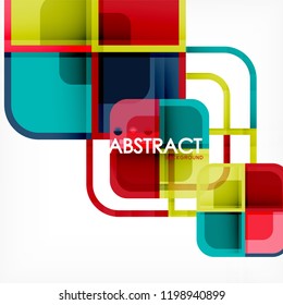 Abstract background, square shapes geometric composition, vector eps10 illustration