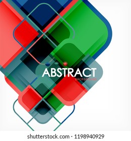 Fondo abstracto, composición geométrica de formas cuadradas, ilustración eps10