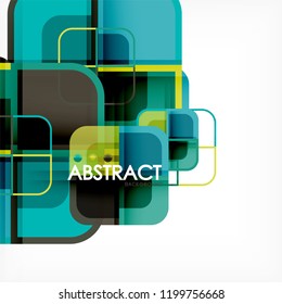 Abstract background, square shapes geometric composition, vector eps10 illustration