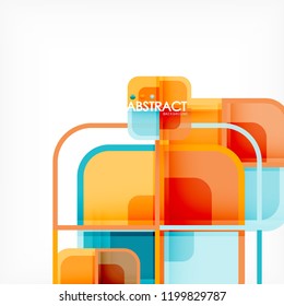 Abstract background, square shapes geometric composition, vector eps10 illustration
