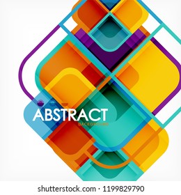 Fondo abstracto, composición geométrica de formas cuadradas, ilustración eps10