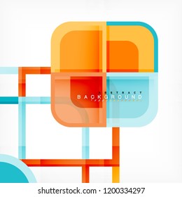 Abstract background, square shapes geometric composition, vector eps10 illustration