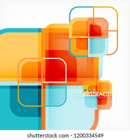 Fondo abstracto, composición geométrica de formas cuadradas, ilustración eps10