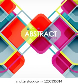 Abstract background, square shapes geometric composition, vector eps10 illustration