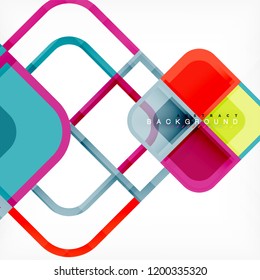 Abstrakter Hintergrund, geometrische Zusammensetzung quadratischer Formen, Vektorgrafik