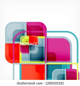 Abstract background, square shapes geometric composition, vector eps10 illustration