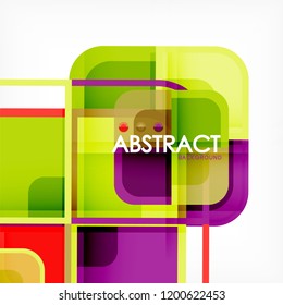 Abstract background, square shapes geometric composition, vector eps10 illustration