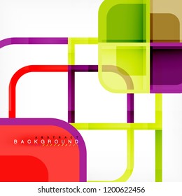 Abstract background, square shapes geometric composition, vector eps10 illustration