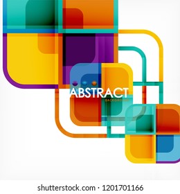 Abstract background, square shapes geometric composition, vector eps10 illustration