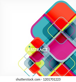 Abstract background, square shapes geometric composition, vector eps10 illustration