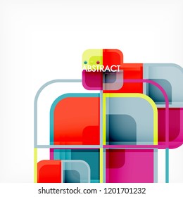 Abstract background, square shapes geometric composition, vector eps10 illustration