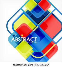 Abstract background, square shapes geometric composition, vector eps10 illustration