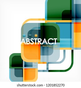 Abstract background, square shapes geometric composition, vector eps10 illustration