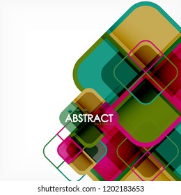 Fondo abstracto, composición geométrica de formas cuadradas, ilustración eps10