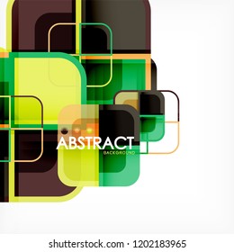 Abstract background, square shapes geometric composition, vector eps10 illustration