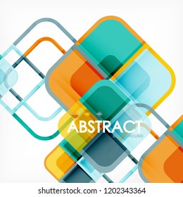 Fondo abstracto, composición geométrica de formas cuadradas, ilustración eps10