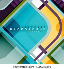 Fondo abstracto, composición geométrica de formas cuadradas, ilustración eps10