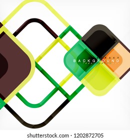 Fondo abstracto, composición geométrica de formas cuadradas, ilustración eps10