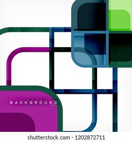 Abstract background, square shapes geometric composition, vector eps10 illustration