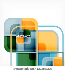 Abstract background, square shapes geometric composition, vector eps10 illustration