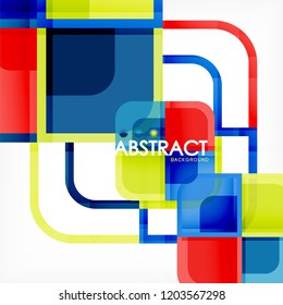 Abstract background, square shapes geometric composition, vector eps10 illustration