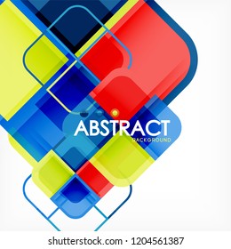 Abstract background, square shapes geometric composition, vector eps10 illustration