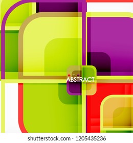 Abstract background, square shapes geometric composition, vector eps10 illustration