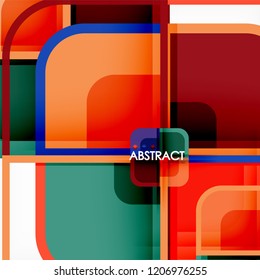 Abstract background, square shapes geometric composition, vector eps10 illustration