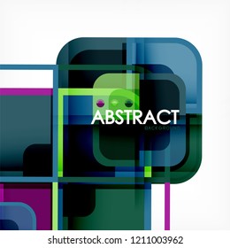 Abstract background, square shapes geometric composition, vector eps10 illustration