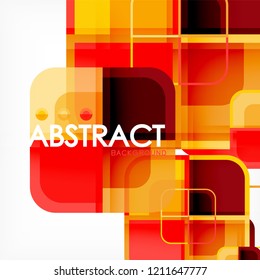 Abstract background, square shapes geometric composition, vector eps10 illustration