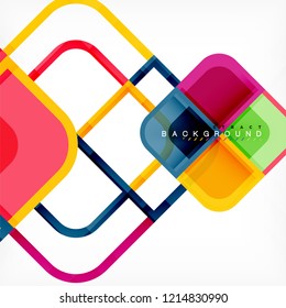 Abstract background, square shapes geometric composition, vector eps10 illustration