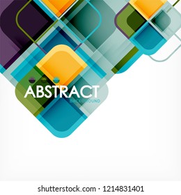 Abstract background, square shapes geometric composition, vector eps10 illustration